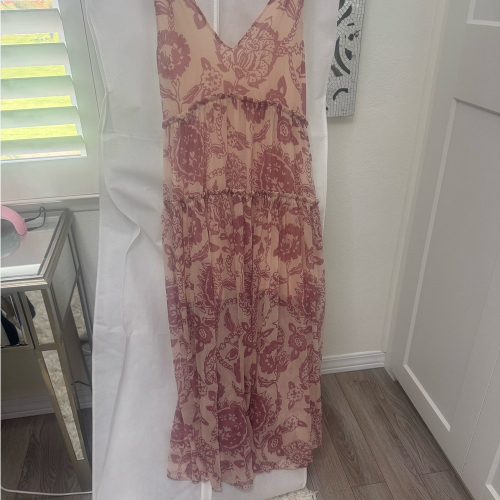 Free People Pink Sleeveless V-Neck Maxi Dress